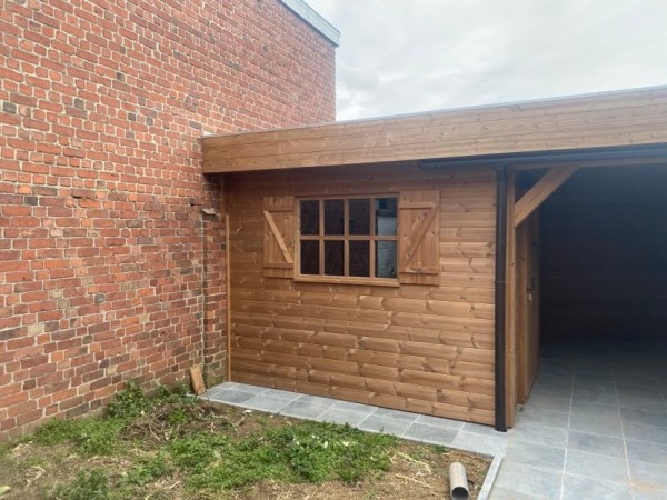 Zithoek, tuinhuis thermo grenen - Deplaecie Ieper
